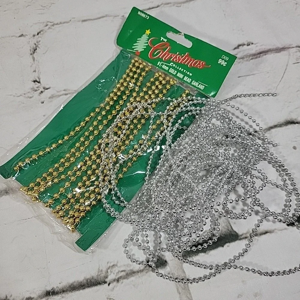 Vintage Christmas Tree Trimming Lot Snowflakes Bells Garland Wreath Holiday